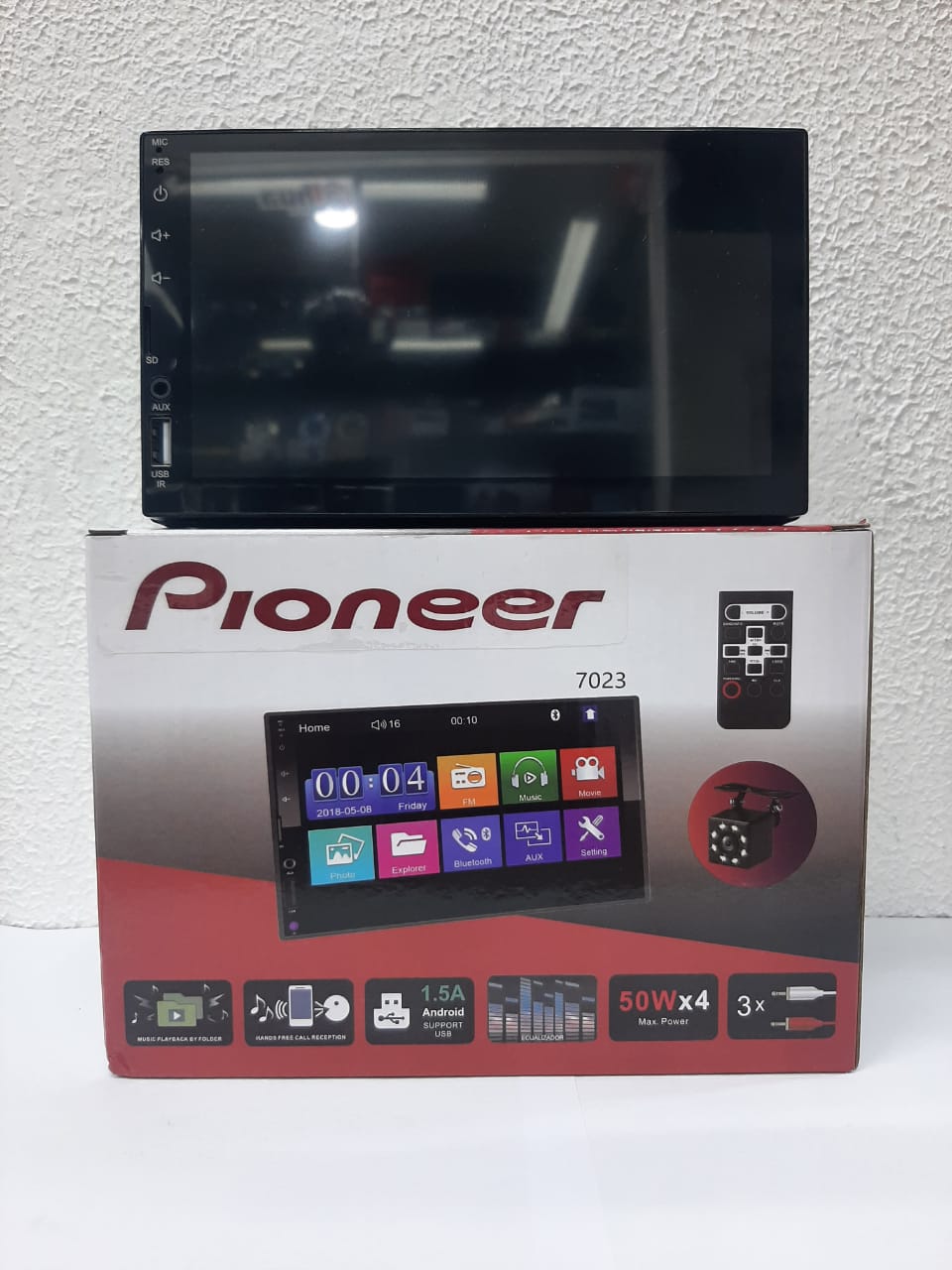  REPRODUCTOR ANDROID PANTALLA  7 Pulgadas PIONEER 2 DIN/ FM/ CAMARA RETROCESO/ ECUALIZADOR BLUETOOTH/ AUX/ USB/ FULL TACTIL  
