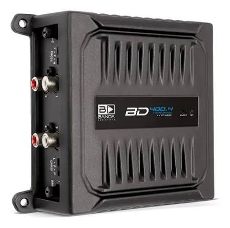  AMPLIFICADOR 4 CANALES 400w RMS 4 Ohm NANO BANDA /  85dB /  5-22KHz   