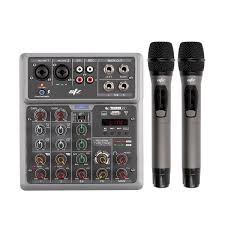  CONSOLA 6 CANALES + 2 MOCROFONOS UHF ZEBRA BLUETOOTH/ 3.5mm/ EFX SEND/ 20dB 128GB/ OUTPUS 4.5v/ PHANTHOM 48V/ USB C  