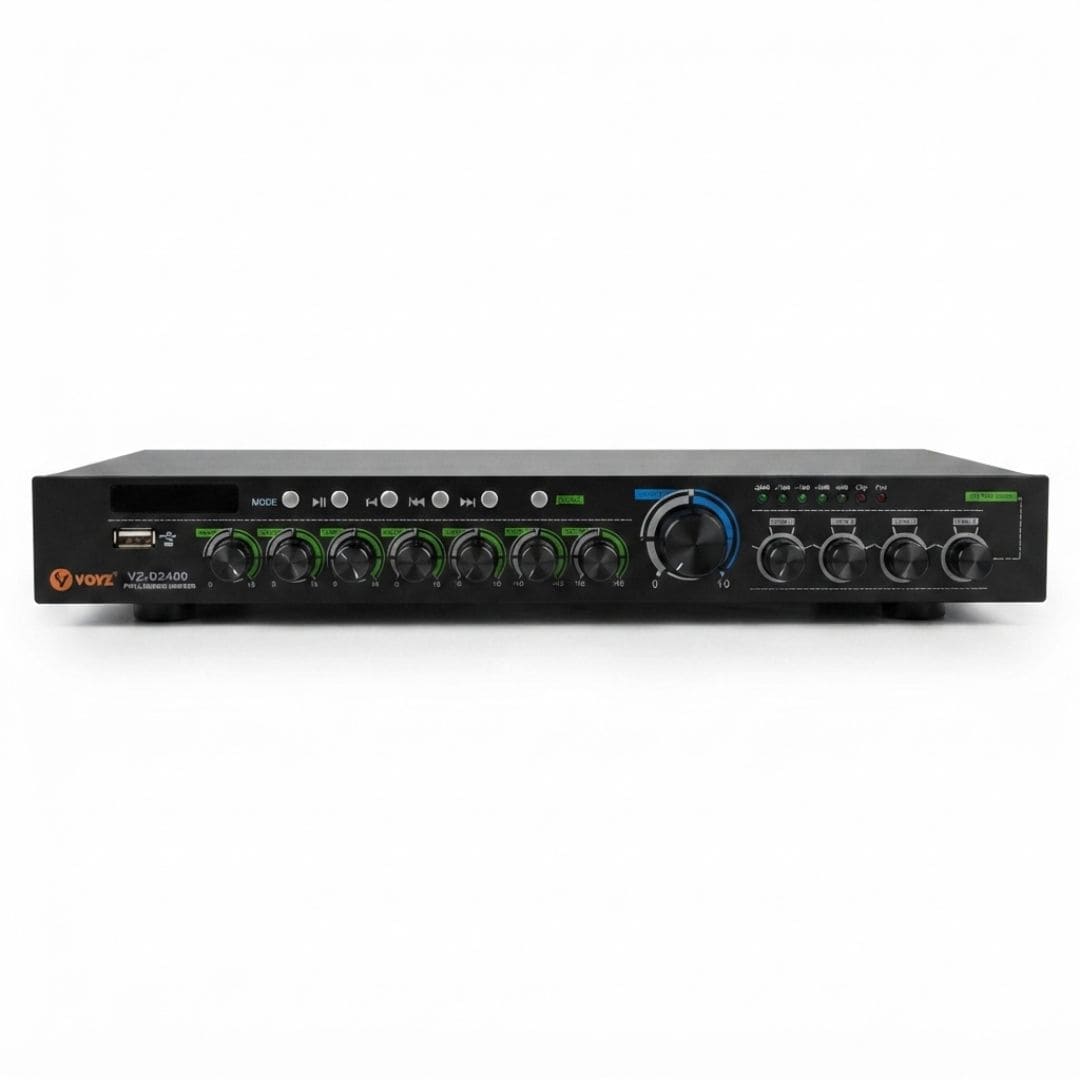  AMPLIFICADOR DE ZONA 4 ZONE 240w RMS VOYZ /  BLUETOOTH /  USB /  FM MODE SONIDO PROFESIONAL  