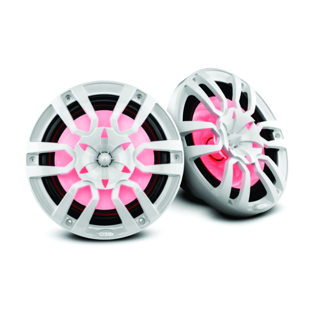 Corneta Marina 10 Pulgadas 2 Vias 400w Blanca DS18 LED RGB Integrado/ Par
