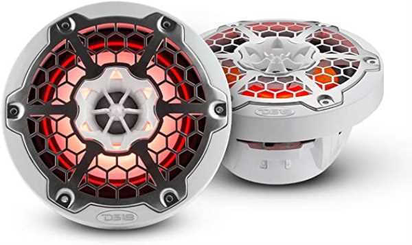 Corneta Marina 6.5 Pulgadas 2 Vias 300W 4 Ohm Par DS18 / 1.2 Pulgadas VC / 91dB / 45Hz-23KHz 100w RMS / Rejilla Aluminio / LED RGB