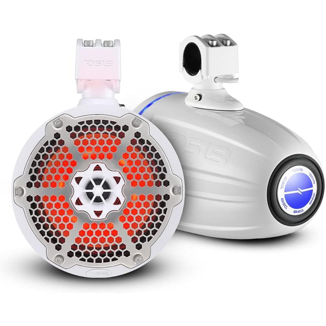  TORRE 8 Pulgadas 550w 4 Ohm PAR BLANCA DS18 180w RMS 550w /  LUCES LED RGB RESISTENTE AL AGUA  